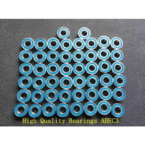Free shipping 50PCS 4X8X3 Blue rubber bearings MR84 2RS ABEC3 4x8x3mm Model bearings