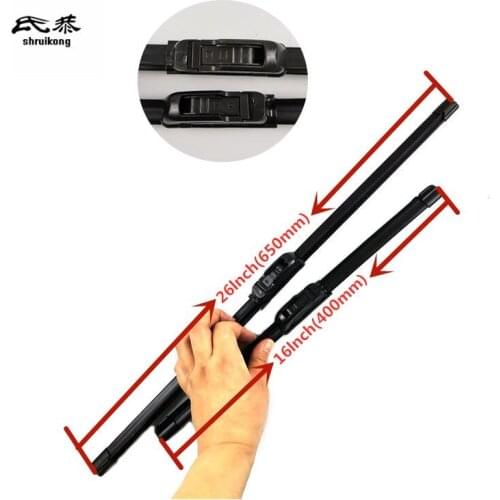 Free shipping car styling stickers wiper blades for Toyota Auris (2006-2012), 26"+16" fit standard J hook wiper arms