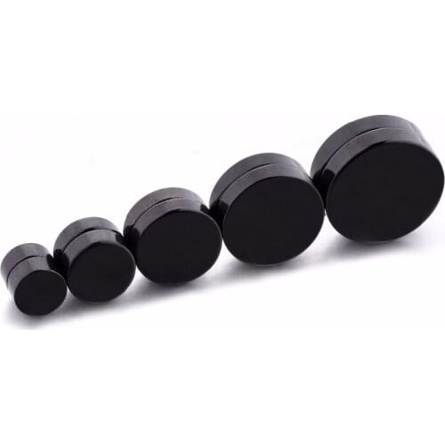 Black Magnet earring Unisex Fashion Jewelry No Piercing Magnetic Earrings Fake Ear Plug for Men Women 4PCS