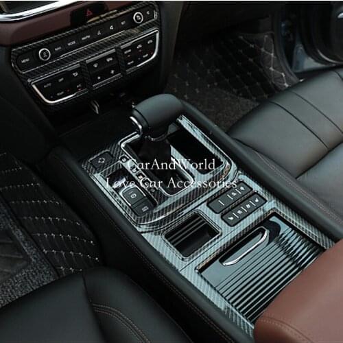 For Trumpchi GS8 2017-2019 Central Gear Shift Box Interior Console Gearbox Knob Panel Cover Garnish Trim Car Styling Accessories