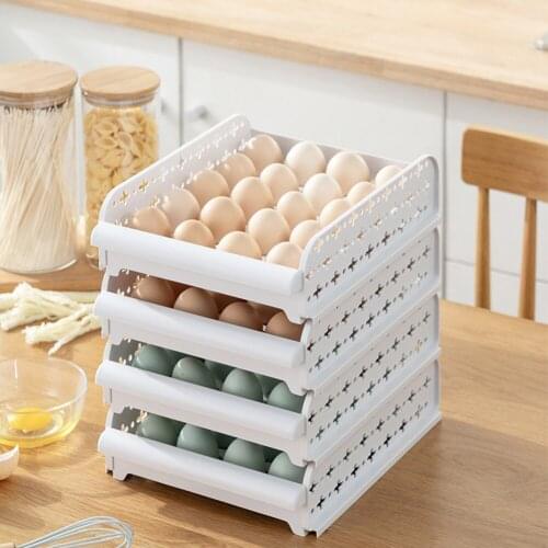 20/60 Grids Double Layer Egg Storage Box Food Protect Holder Plastic Refrigerator Space Saver Container Kitchen Organizer Case