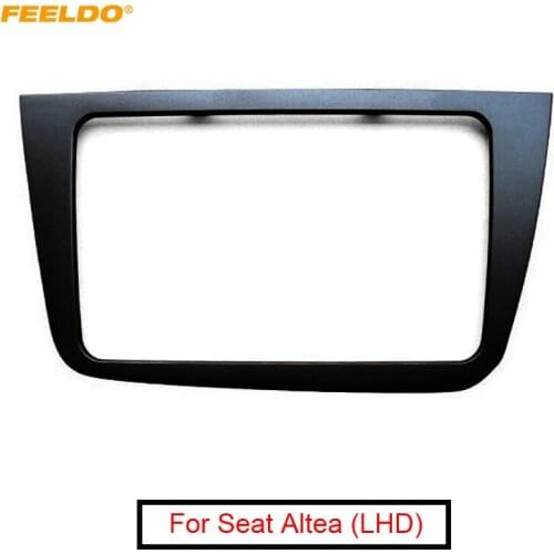 FEELDO 1Pc 2Din Car Stereo Radio Fascia Frame Adapter For Seat Altea (LHD) Dashboard Face Plate Panel Frame Trim Mount Kit