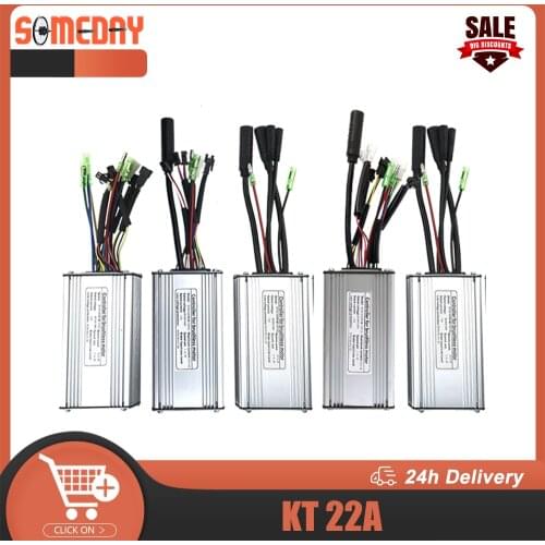SOMEDAY 22A Ebike Controller 36V 48V 500W 750W Square Wave/Sine Wave 9 Mosfets With Light For Electric Bike Hub Motor Controller