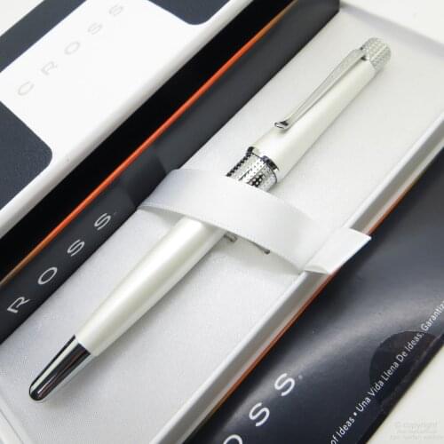 Cross AT0495-2 Beverly Pearl white Lacquered Roller Pen | İsme Special Pen