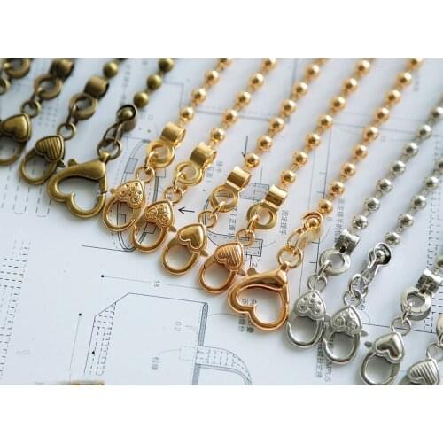 DIY multi color 120cm metal bag slim ball chain shoulder strap hardware accessories 3pcs/lot