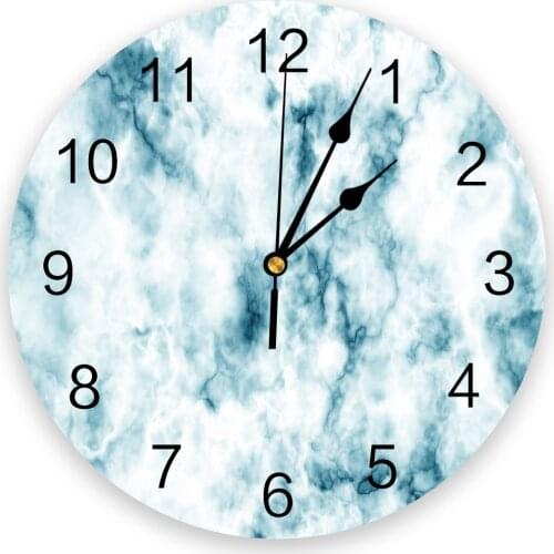 Marble Round Wall Clock Creative Home Decor Living Room Quartz Needle Wall Clocks Hanging Watch