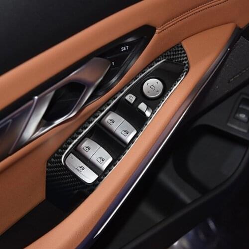 Mutips Car Window Lifter Control Panel Switch Frame auto Armrest Trim Cover Accessories For BMW 3 series G20 G28 325li 330d 335