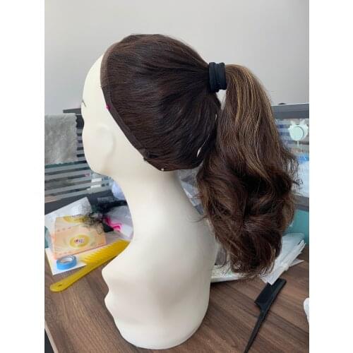 Alishevy wonder wig 14 inches bandfall wig brown cap size . kosher wig , Jewish wig European hair