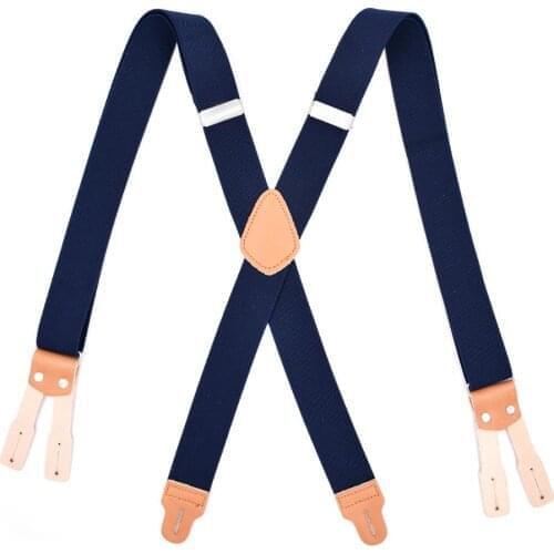 Fashion Classic Mens suspenders Casual Straps X-back Shape Mens Trousers Suspensorio Button End Logger Work Suspenders