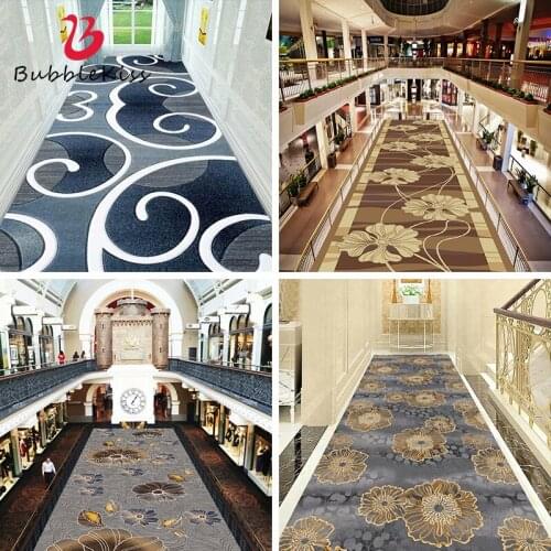 Bubble Kiss Nordic Style Flower Pattern Corridor Carpet Hotel Aisle Non-Slip Home Hallway Decor Area Rug Long Strip Soft Mat