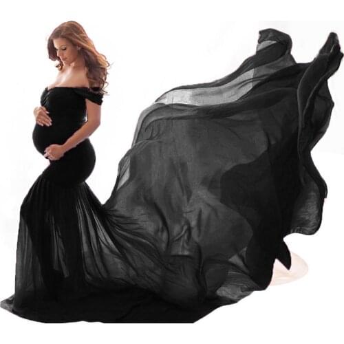 Mermaid Maternity Dresses Off Shoulder Pregant Gowns for Photoshoot Boudoir Lingerie Robe Bathrobe Nightwear Babydoll