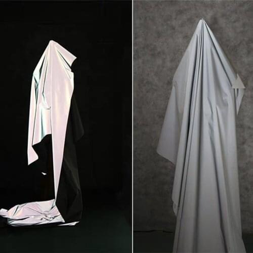 Silver Light Reflect Fabric Luminous Fabric Safety Warning Flash DIY Coat Athletic Wear Stage Hat Swimwear Decor Designer Fabric