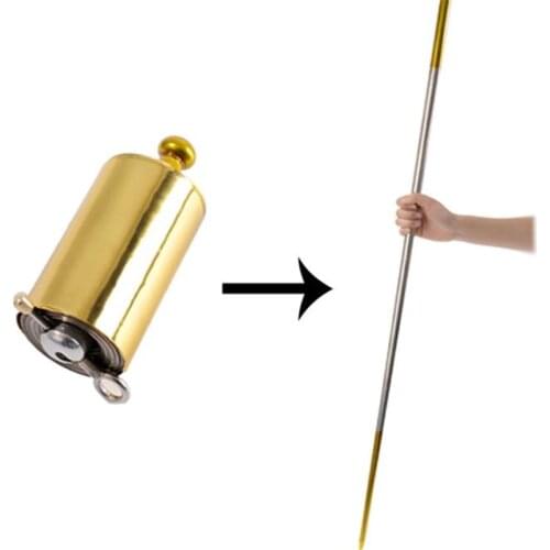 Silver Appearing Cane Metal Steel Professional Trick Prop Stretchable Extendable Stick Stress Relieve High Elasticity Magic Toy