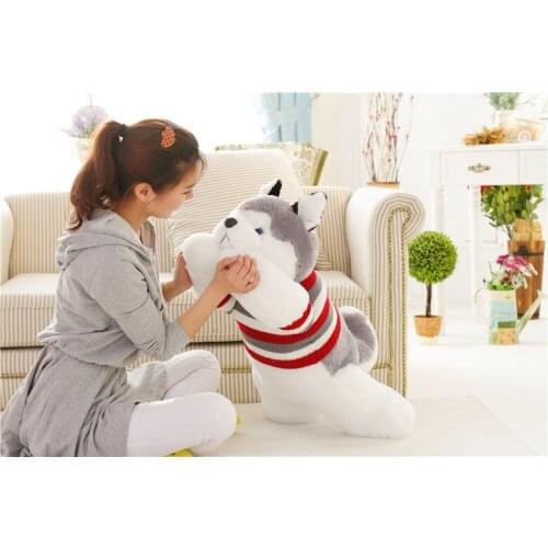 Lovely plush Husky dog doll cute stripe sweater husky dog doll gift about 65cm 0170