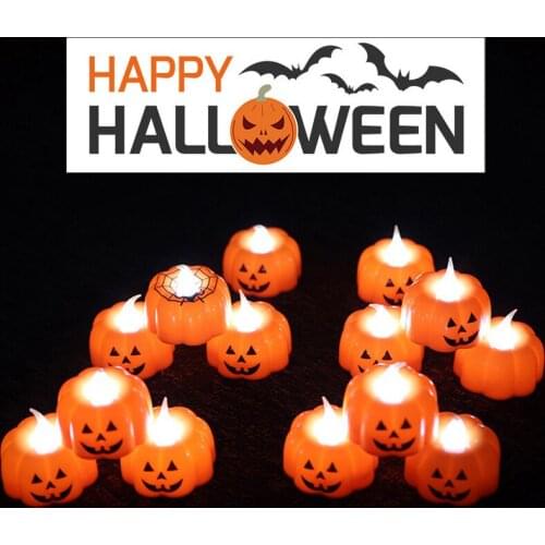 1PCS Pumpkin Lantern Candle Light Halloween Party Supplies LED Lights Lamp Ornaments Props Halloween Decorations for Home