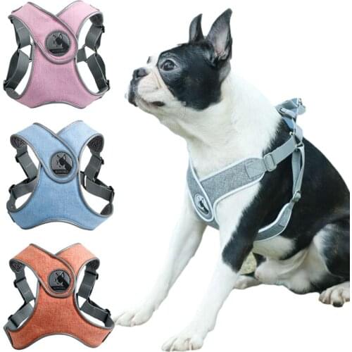 Reflective Pet Dog Harness Vest for Small Dogs French Bulldog Pug Accessories Leash Puppy Dog Chain Chest Strap Szelki Dla Psa