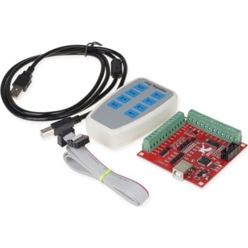 TOP Cnc Usb 4 Axis Mach3 100 Khz Usb Motion Control Card Breakout Board 12-24V with Jog Handler for Cnc Engraving Free-Drive