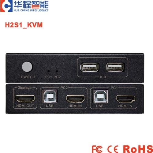 HDMI USB KVM Switch Ultra HD HDMI Video Switcher KVM-H2 2 in 1 out HDMI Converter 4K*2K 30Hz 1080P Support HDCP For PS4 Monitor
