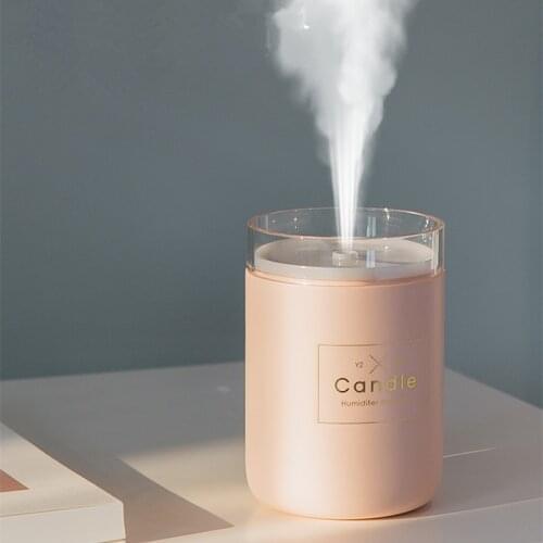 280ML Candlelight Air Humidifier For Home Air-conditioned Room Bedroom Office With Night Light Fogger Mist Maker Humidifiers