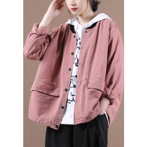 Vintage Jeans Jacket Spring Autumn Single-breasted Casual Denim Jacket Female Fashion Short Plus Size Cotton Cowboy Outwear R851