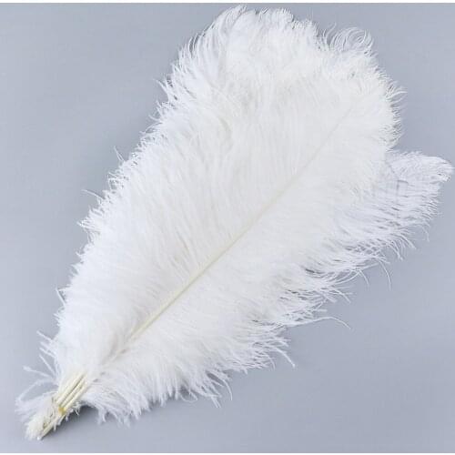 10-65CM White Ostrich Feathers DIY Wedding Decoration Carnival Table Centerpieces Accessory High Quality Plumes Crafts Wholesale