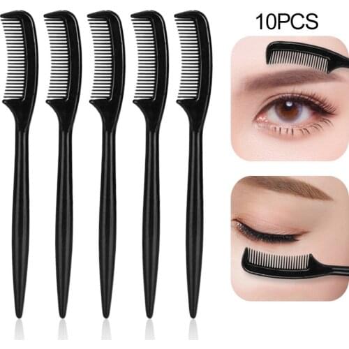 10pcs Black Mini Portable Eyelash Eyebrow Comb Makeup Eyelash Brush Eyelash Extension Tools Makeup Tools Eyebrow Comb