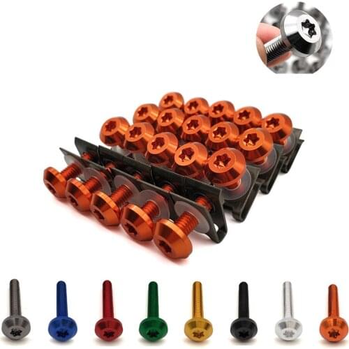 20PCS Motorcycle M6 6mm Fairing Bolts Spire Speed Fastener Clips Screw Spring Nuts Auto Bike Motos Accessories Metal Clips Bolts