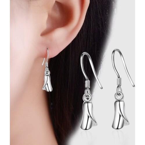 2021 Trendy Silver Plated Earring For Women Jewelry Freshing Flower Hook Lady Party Accessorie Korean Style Drop Earring Lady