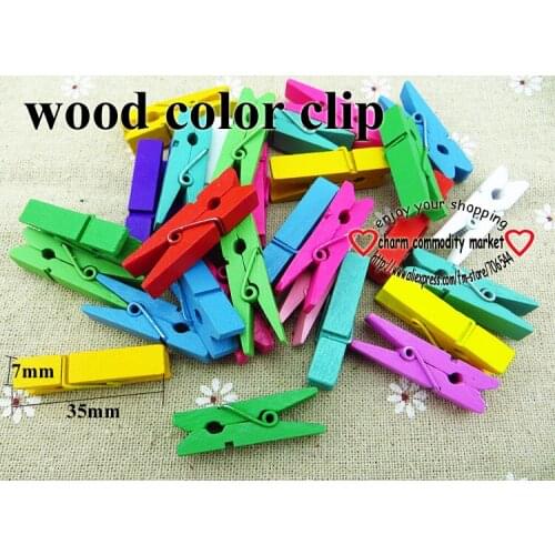 50pcs Excellent Quality Mini Color Wooden Clips Decorations Paper Photo Spring Clips For Message Cards Office Supply