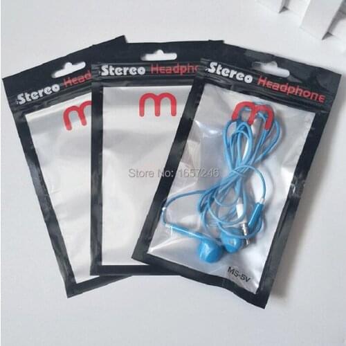 3000pcs 9*15.5cm Zipper Plastic Retail Bag Package Hang Hole Packaging bag for Headset Cable Packing Bag for Stereo Earphones