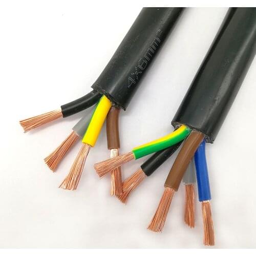 5 Meters Copper Wire RVV Sheathed Electrical Wire 4/5 Core 0.75 / 1 / 1.5 / 2.5 / 4 / 6mm Cable Power Cord