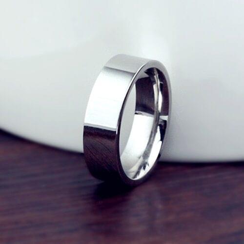 6MM Titanium Band Brushed Wedding 18KGP Stainless Steel Solid Ring Men Women Personalized Ring Customize Ring Engraved Ring