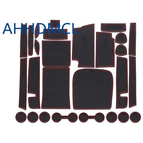 Car Anti-Dirty Pad Door Groove Gate Slot Cup Mat Armrest Storage Pad Anti-Slip Mat For Sienna 2015 2016