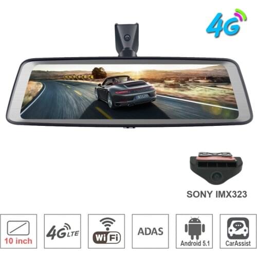 10" Full Touch IPS Special 4G Car DVR Camera Android Mirror GPS Bluetooth WIFI ADAS Remote Monitor Dual Lens Dash Cam