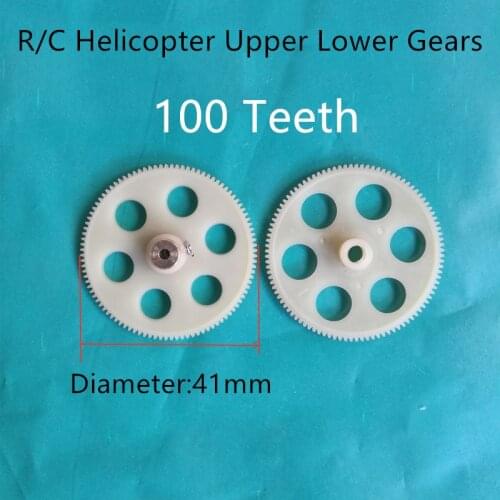 Free Shipping 100T 100 Teeth Main Gears Upper Lower A B 41mm Diameter For R/C Helicopter Model Toys Spare Parts Accessories