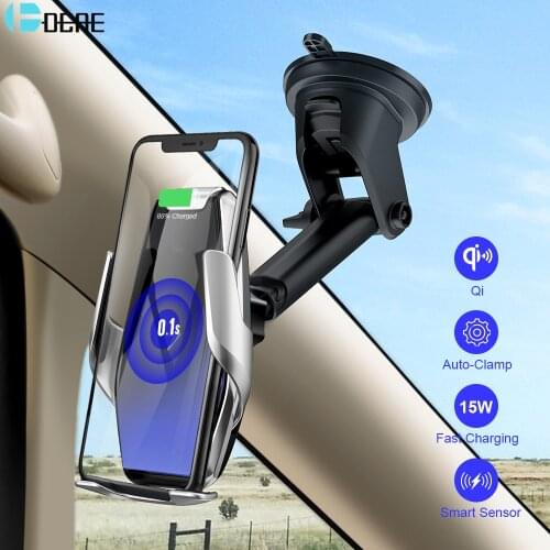 Qi Wireless Car Charger Automatic Infrared Air Vent Mount Phone Holder 15W Fast Charging for iPhone 12 11 XS X 8 Samsung S20 S10