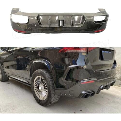 Dry Carbon Fiber Material Rear Bumper Diffuser with Exhaust For Mercedes Benz GLE Class W167 GLE53 AMG SUV 2020 Car Decoration