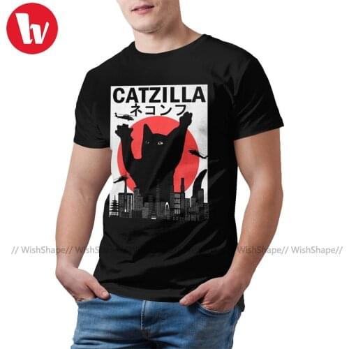 Japanese Cat T Shirt Fashion 100 Percent Cotton Summer T-Shirt Short-Sleeve Graphic Tee Shirt Oversize Man