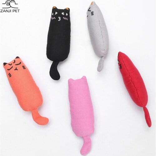 Pet Teeth Grinding Catnip Toys Funny Interactive Plush Cat Toy Pet Resistant Interactive Play Chew Toy Resistant Squeaky Puppy