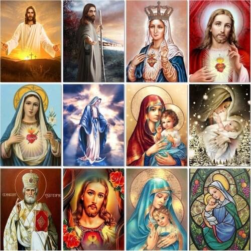 Full Drill 5D Diy Christian Jesus Virgin Mary Diamond Painting Religion Jesus Diamond Embroidery Cross Stitch Mosaic Home Decor