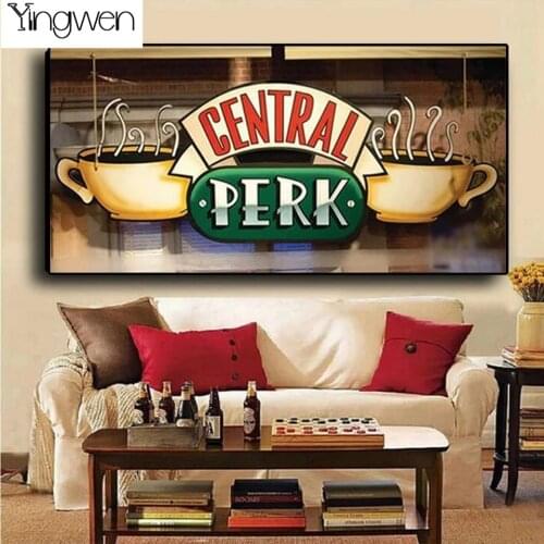 Friends Tv Show Inspirational Central Perk Diamond Painting Full Drill Cross Stitch Kits Mosaic 5D Crystal Embroidery Home Decor