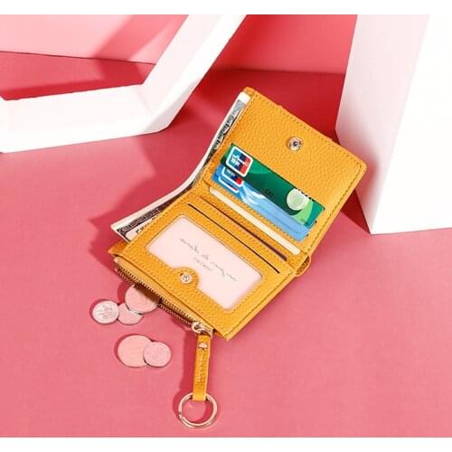 Multi function Credit Card Holder Fashion Women Pu Leather Wallet Business Bank Card Case with Interior Zipper Pocket