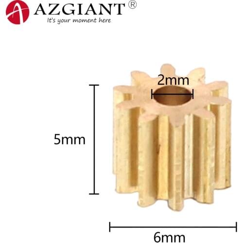 Module 0.5 10 teeth (6*5mm) gear for 140 130 260 280 brass metal motor gear M0.5 copper Pinion inner diameter 2mm iron