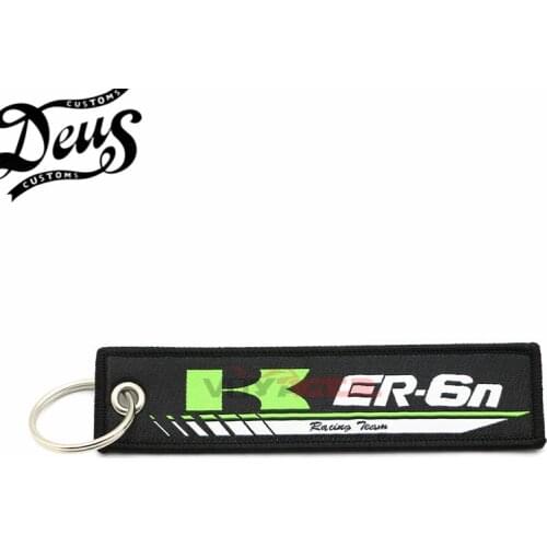 Motorcycle Embroidery Key Holder Chain Collection Keychain For Kawasaki ER-6N Badge Keyring