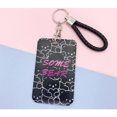 Cartoon Girl Student Meal Card Set Cute Campus Long Lanyard Badge Certificate Cover Bus Subway Ic Card Protective Cover