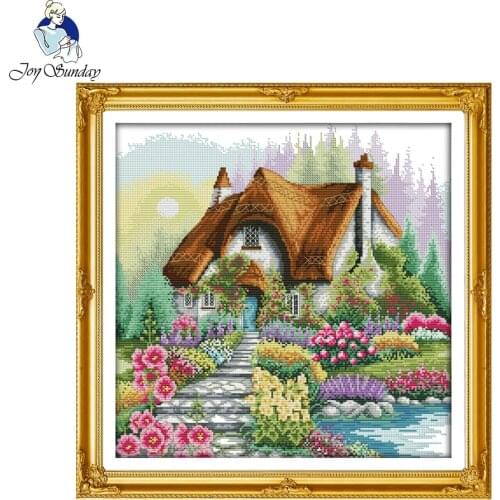 Joy Sunday Flower home Counted Cross Stitch 14CT11CT Handmade Cross Stitch Sets landscape Cross Stitch Kit Embroidery Needlework
