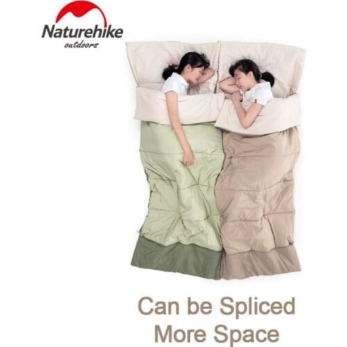 Naturehike New Stitchable Cotton Sleeping Bag Envelope Outdoor Single Camping Sleeping Bag Ultralight Portable Camp Home Daily