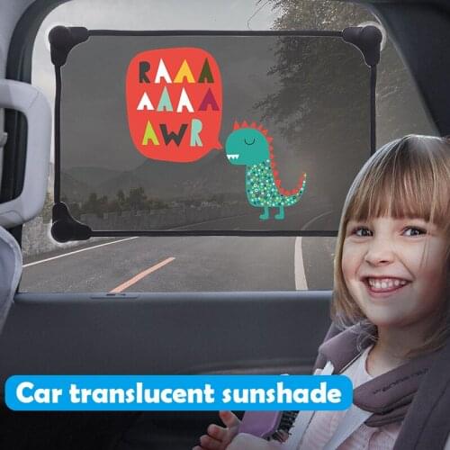 Newly Adsorption Car Sun Shade Cute Animals Cartoon Sucker Shade Screens Heat Insulation Curtain for Most Auto