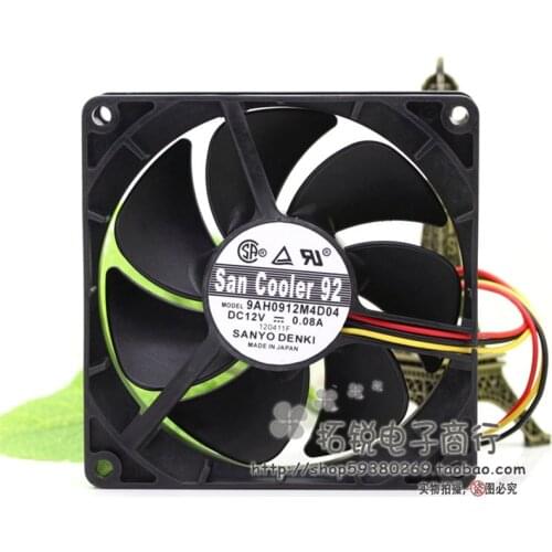 Original 9AH0912M4D04 9025 9CM 12V 0.08A silent cooling fan