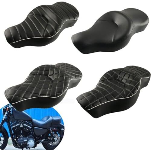Motorcycle Front Driver Seat Passenger Seat Two-Up Seat Saddle Fit For Harley Davidson Sportster XL883N, XL1200N models
